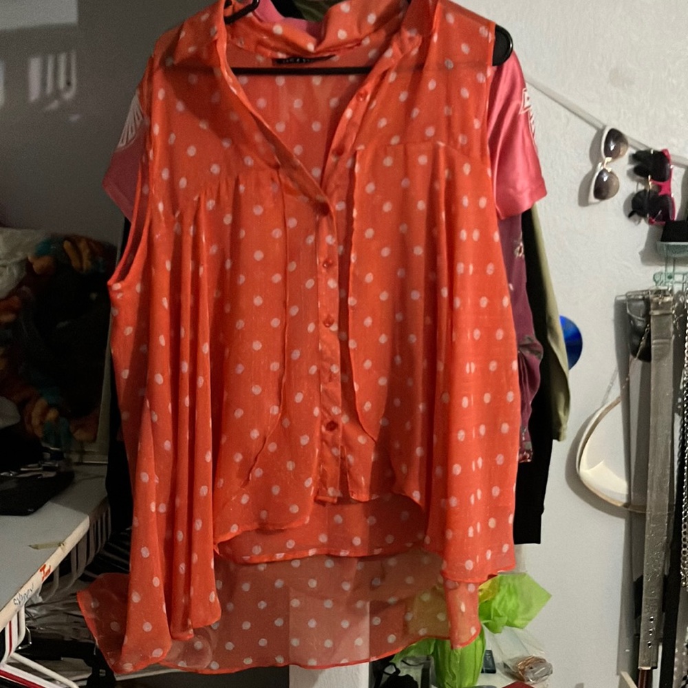 Coral blouse